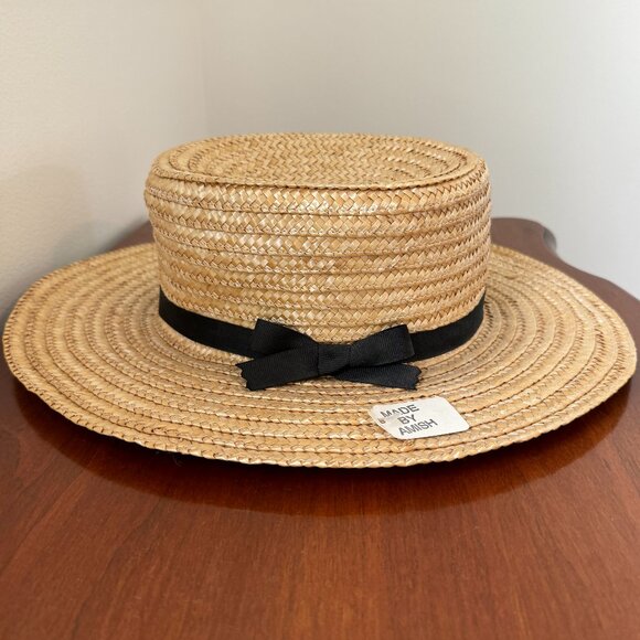 Vintage Handmade Amish Straw Hat - Picture 1 of 4